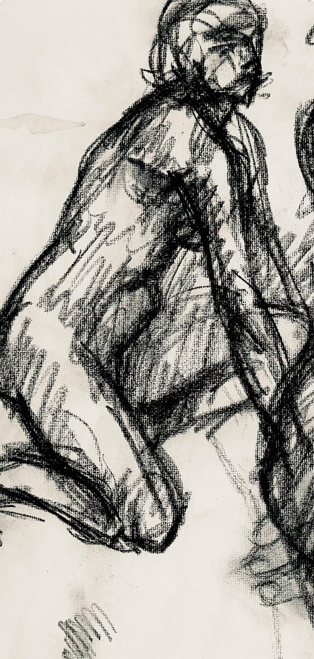Studio di figura femminile rinascimentale, 1963, Ian Hornak - Disegno in vendita 2