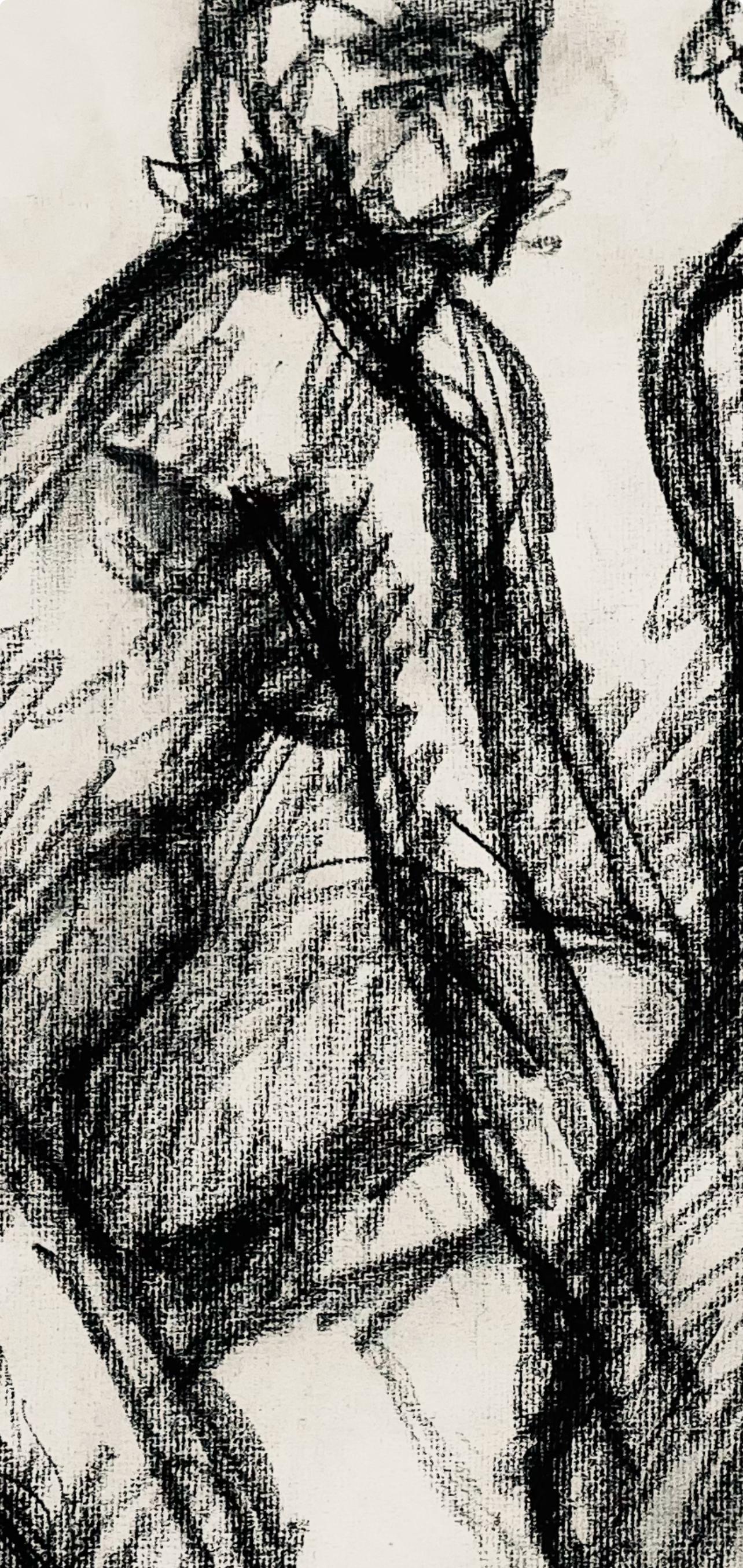 Studio di figura femminile rinascimentale, 1963, Ian Hornak - Disegno in vendita 3