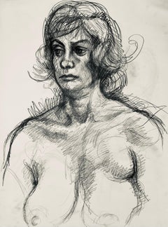 Renaissance Female Nude Figure Study, 1963, Ian Hornak — Drawing