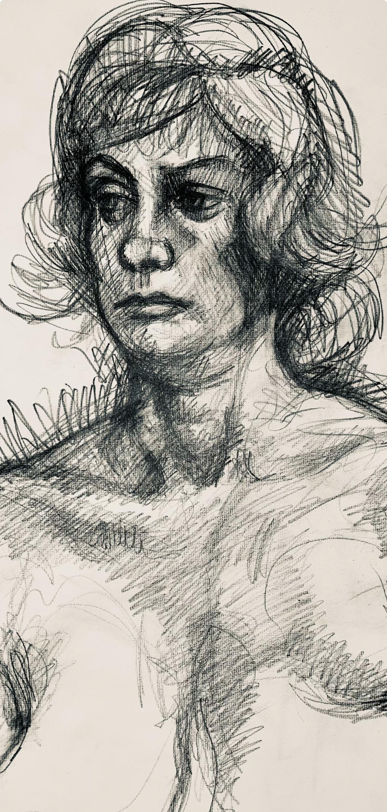 Renaissance Female Nude Figure Study, 1963, Ian Hornak — Drawing For Sale 1