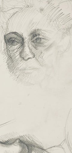 Renaissance Female Nude Figure Study, 1963, Ian Hornak — Drawing