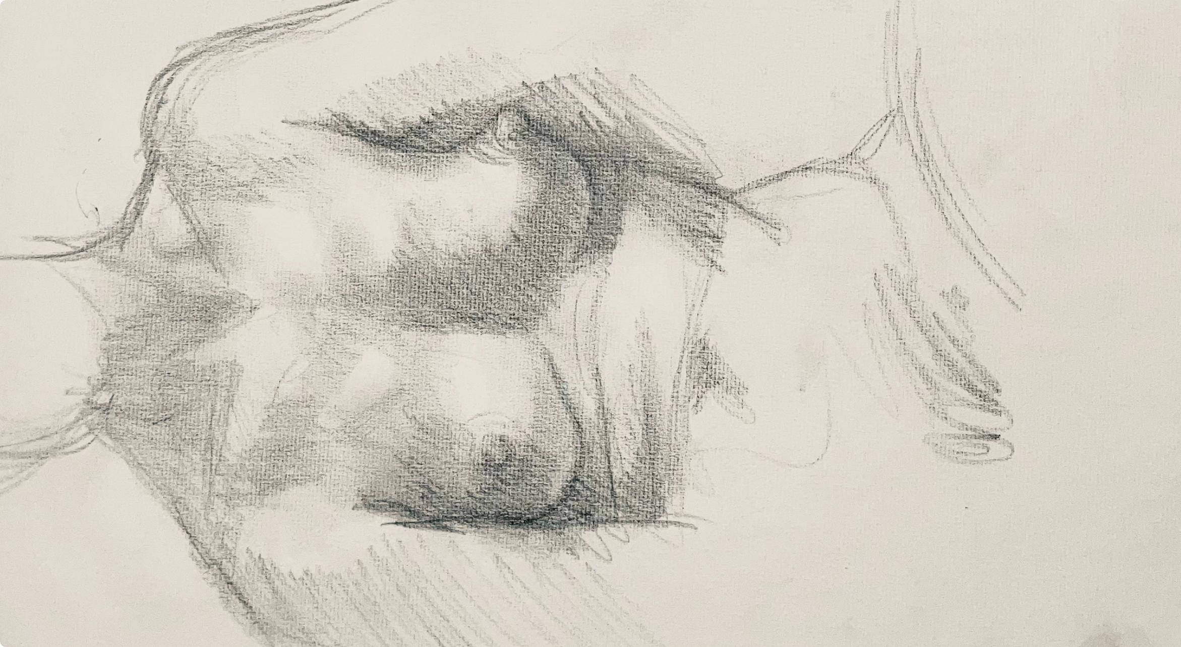 Studio di figura femminile rinascimentale, 1963, Ian Hornak - Disegno in vendita 3
