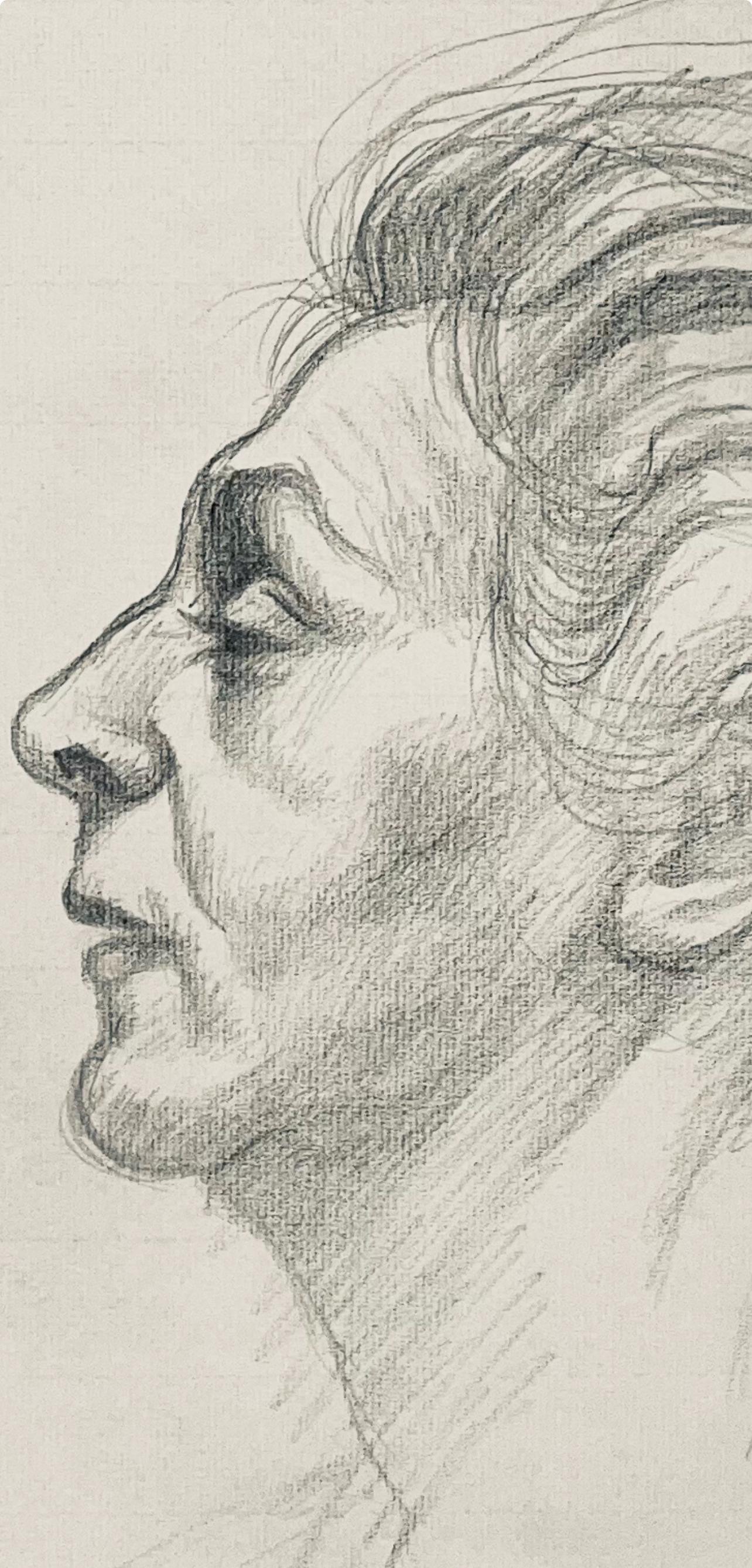 Studio di figura maschile rinascimentale, 1963, Ian Hornak - Disegno in vendita 1
