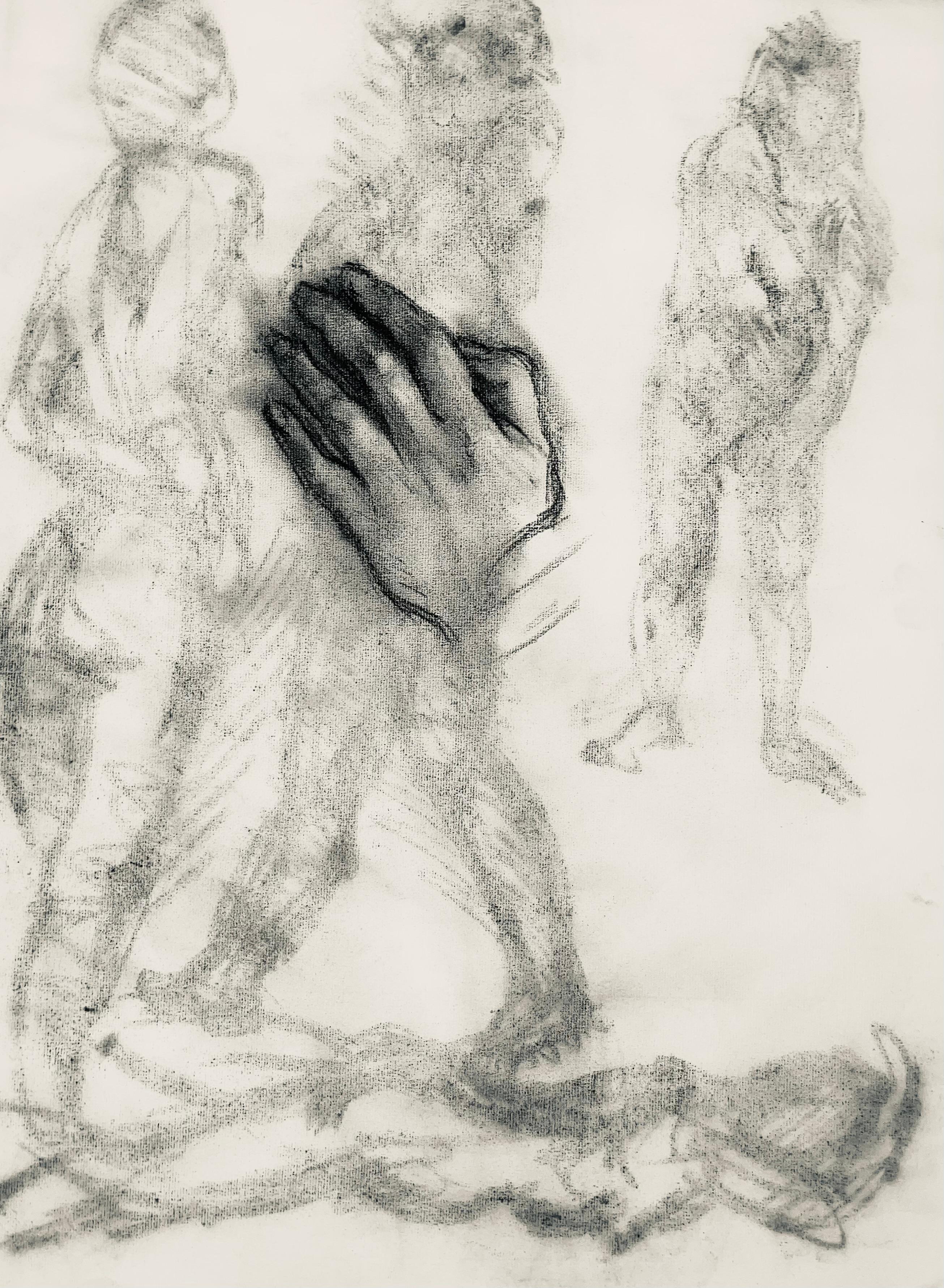 Renaissance-Hand und weibliche Aktstudie, 1963, Ian Hornak - Zeichnung