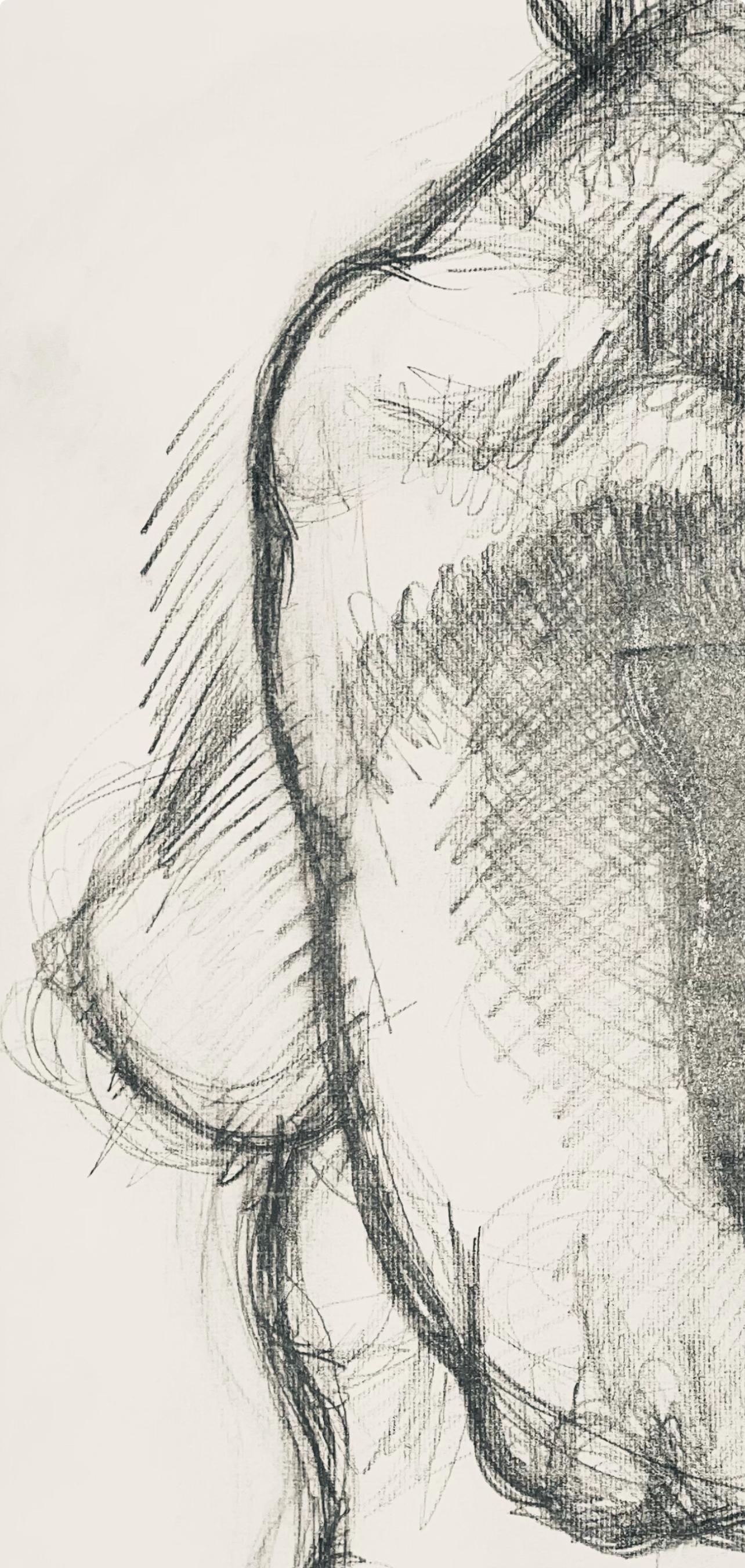 Studio di figura femminile rinascimentale, 1963, Ian Hornak - Disegno in vendita 2