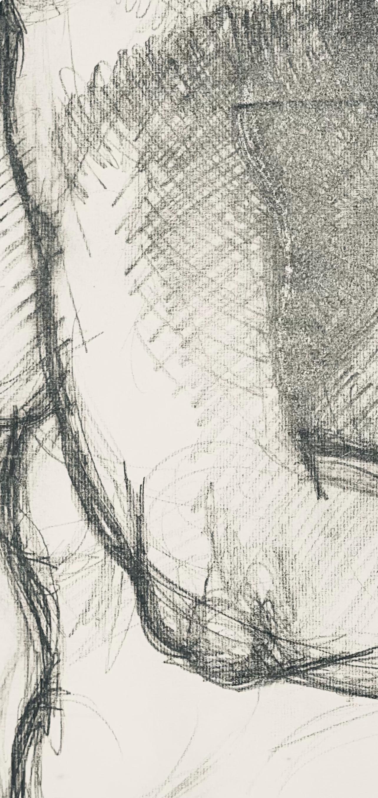 Studio di figura femminile rinascimentale, 1963, Ian Hornak - Disegno in vendita 4