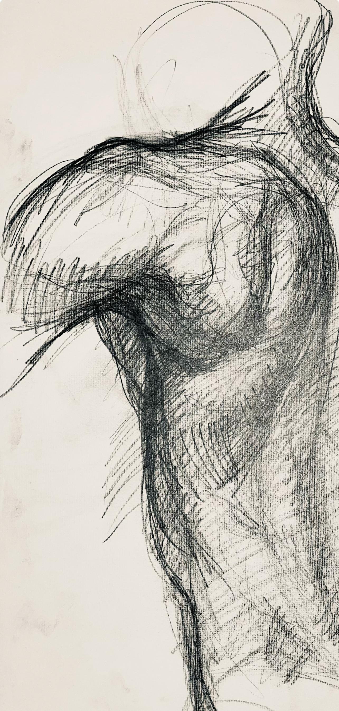 Étude de la figure du nu masculin de la Renaissance, 1963, Ian Hornak - Dessin en vente 1