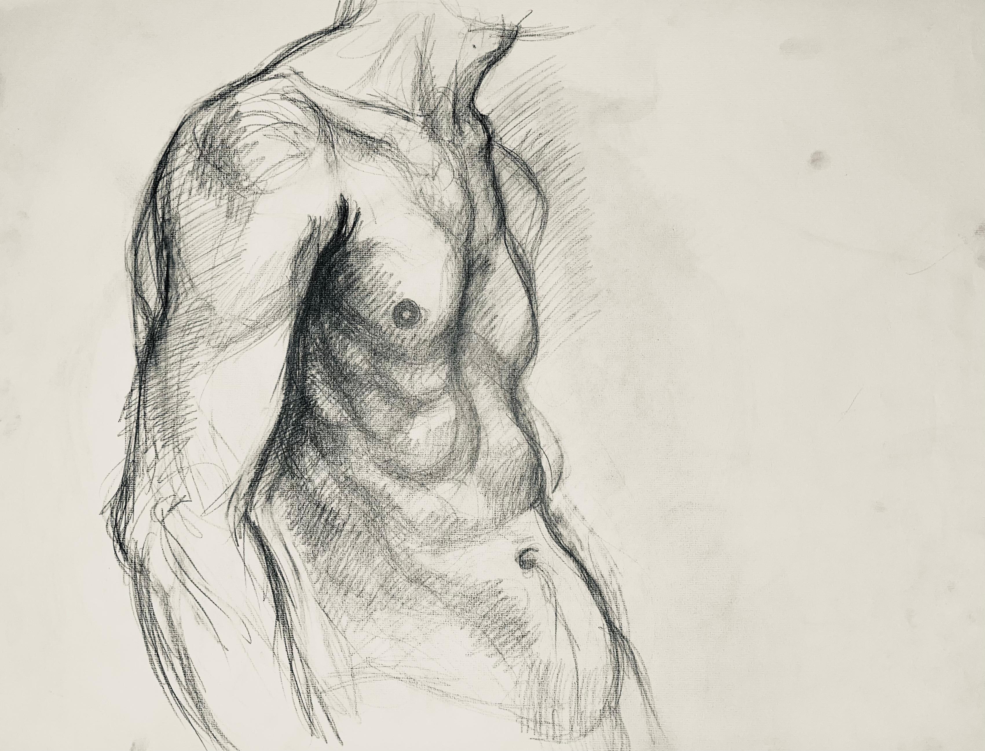 Renaissance Male Nude Figure Study, 1963, Ian Hornak — Drawing For Sale 4
