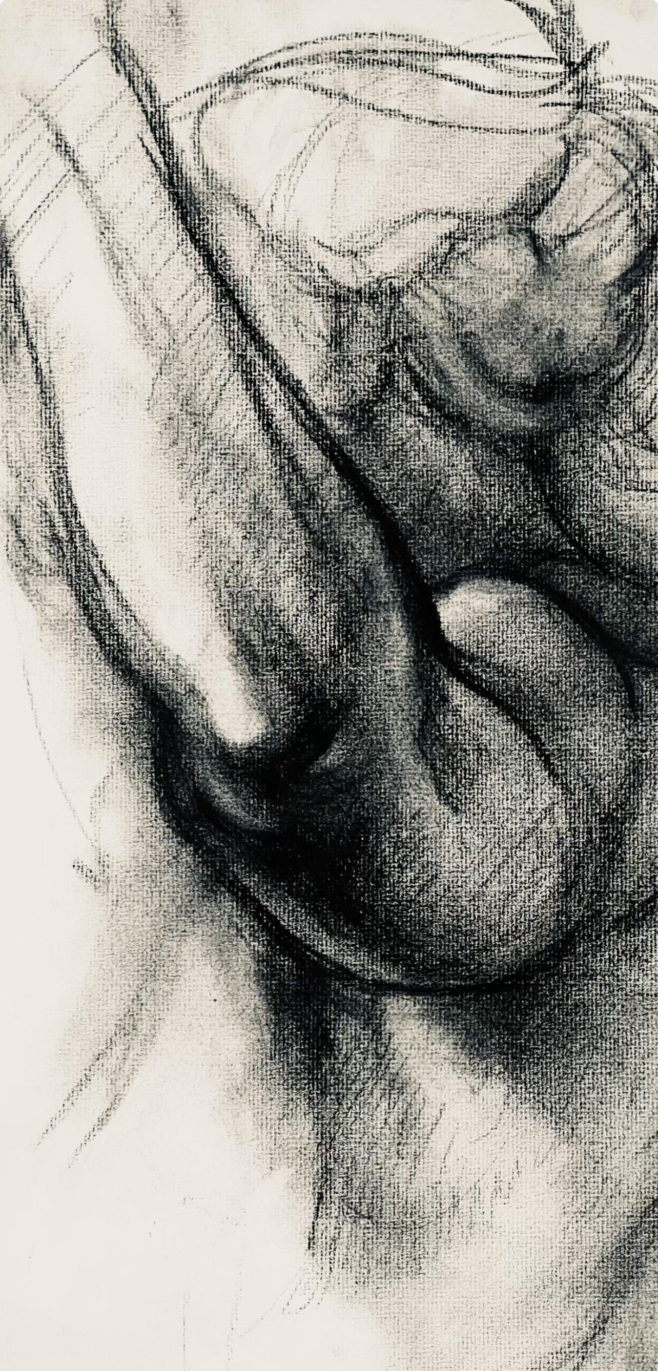 Renaissance Female Nude Figure Study, 1963, Ian Hornak — Drawing For Sale 1
