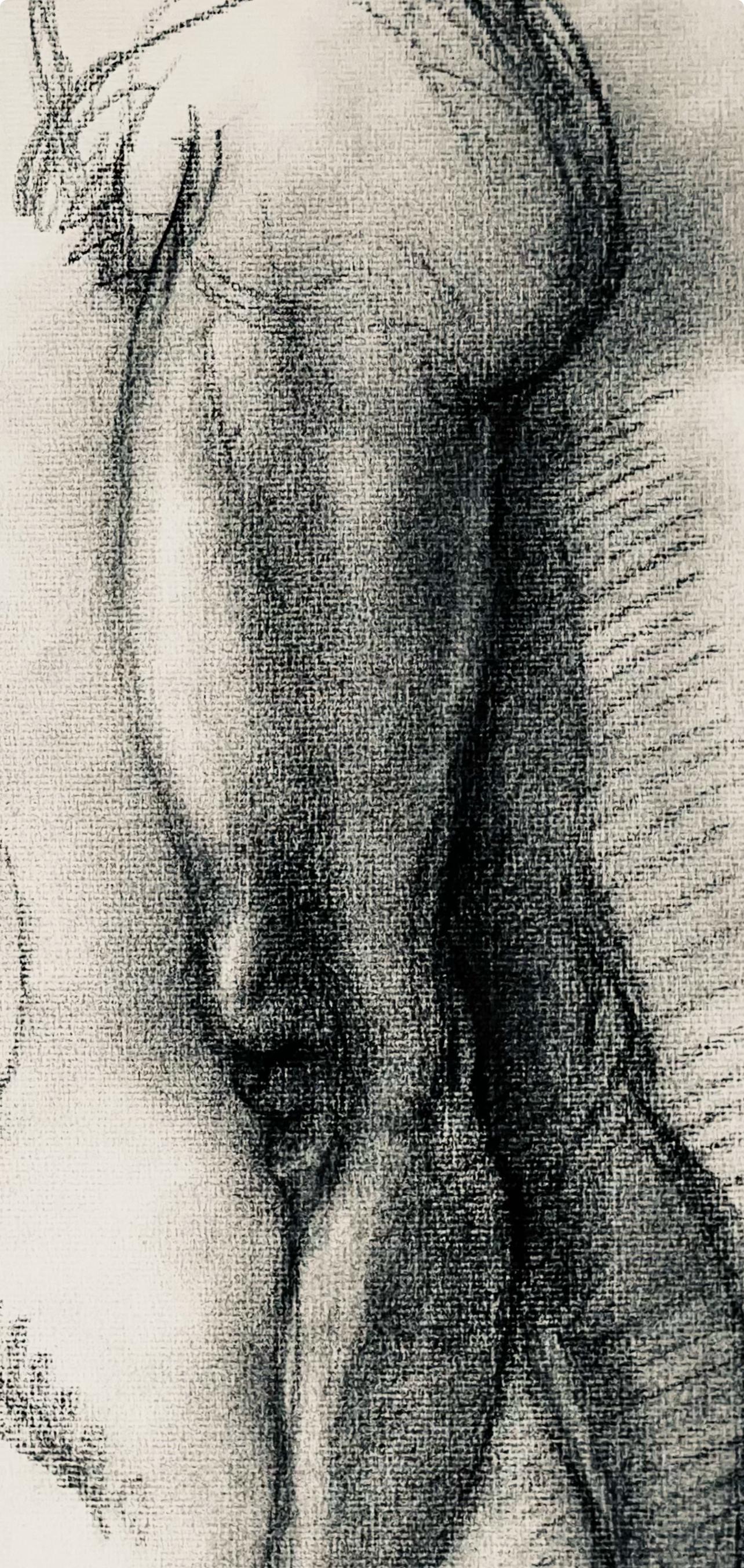 Studio di figura maschile rinascimentale, 1963, Ian Hornak - Disegno in vendita 4