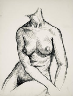 Renaissance Female Nude Figure Study, 1963, Ian Hornak — Drawing