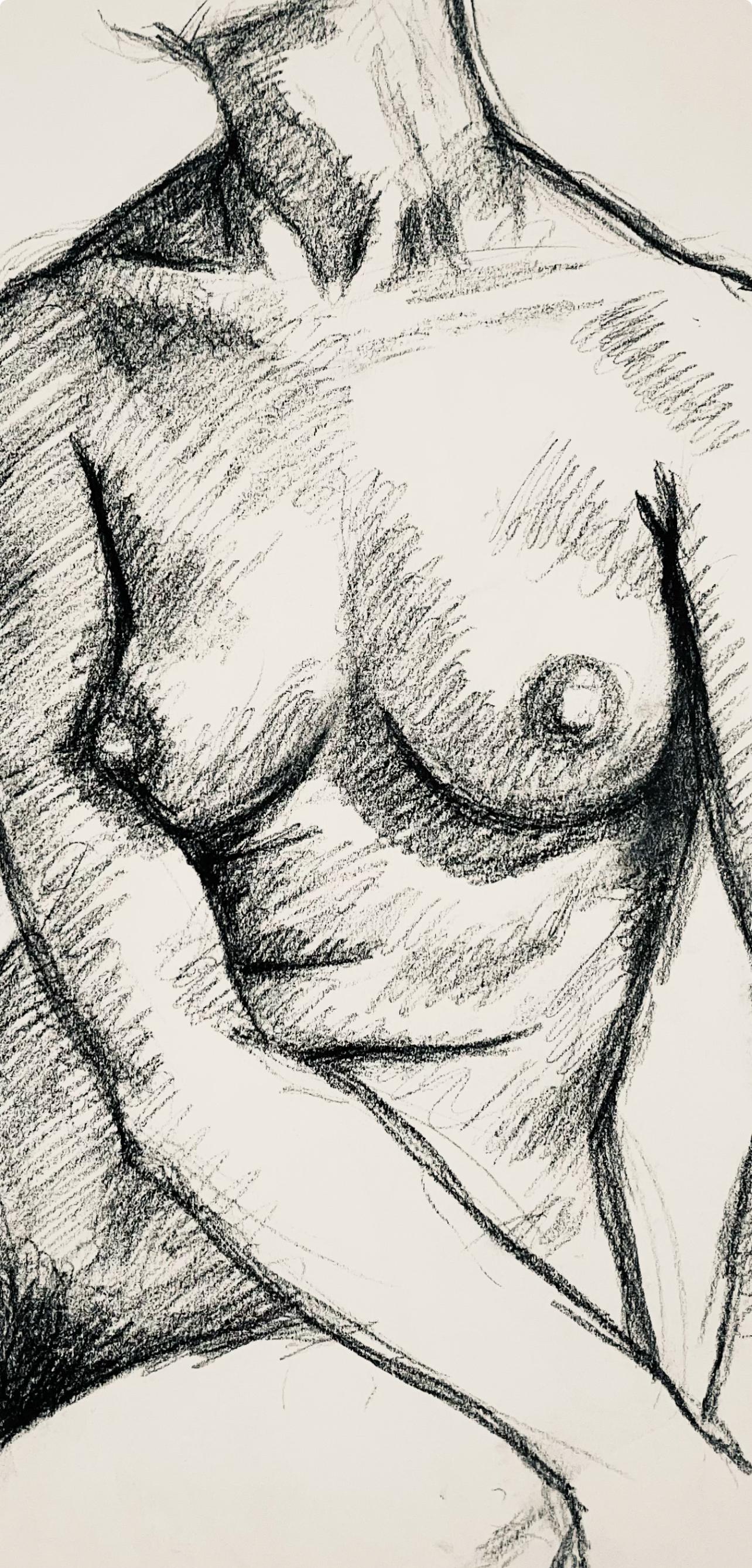 Renaissance Female Nude Figure Study, 1963, Ian Hornak — Drawing For Sale 1