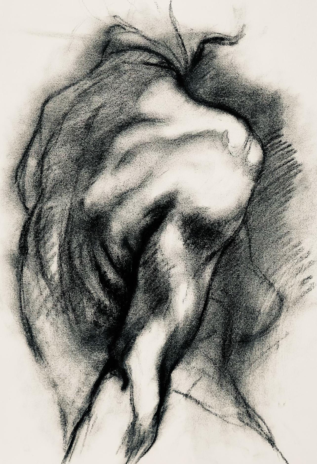 Renaissance Female Nude Figure Study, 1963, Ian Hornak — Drawing
