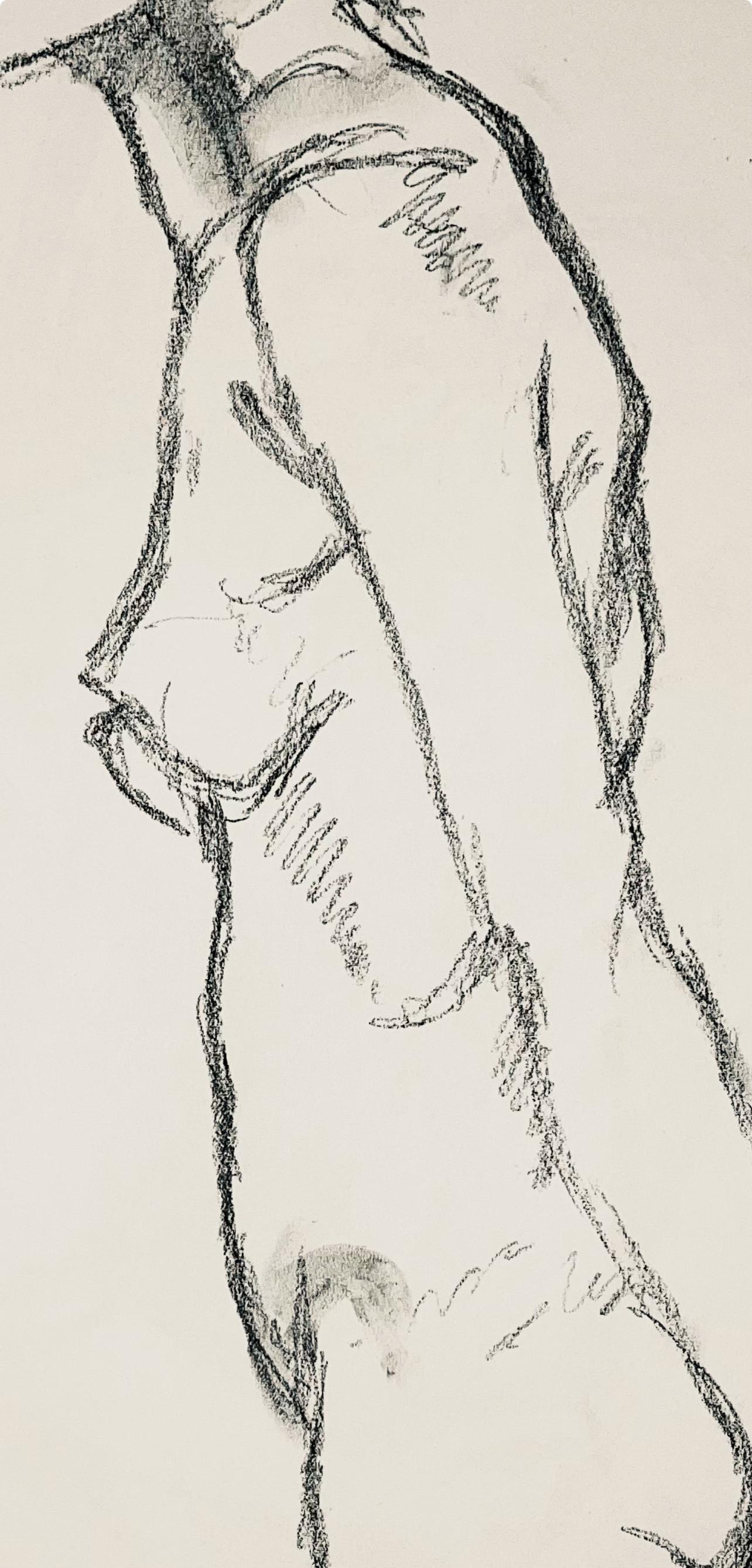 Studio di figura femminile rinascimentale, 1963, Ian Hornak - Disegno in vendita 1