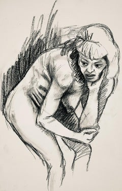 Renaissance Female Nude Figure Study, 1963, Ian Hornak — Drawing
