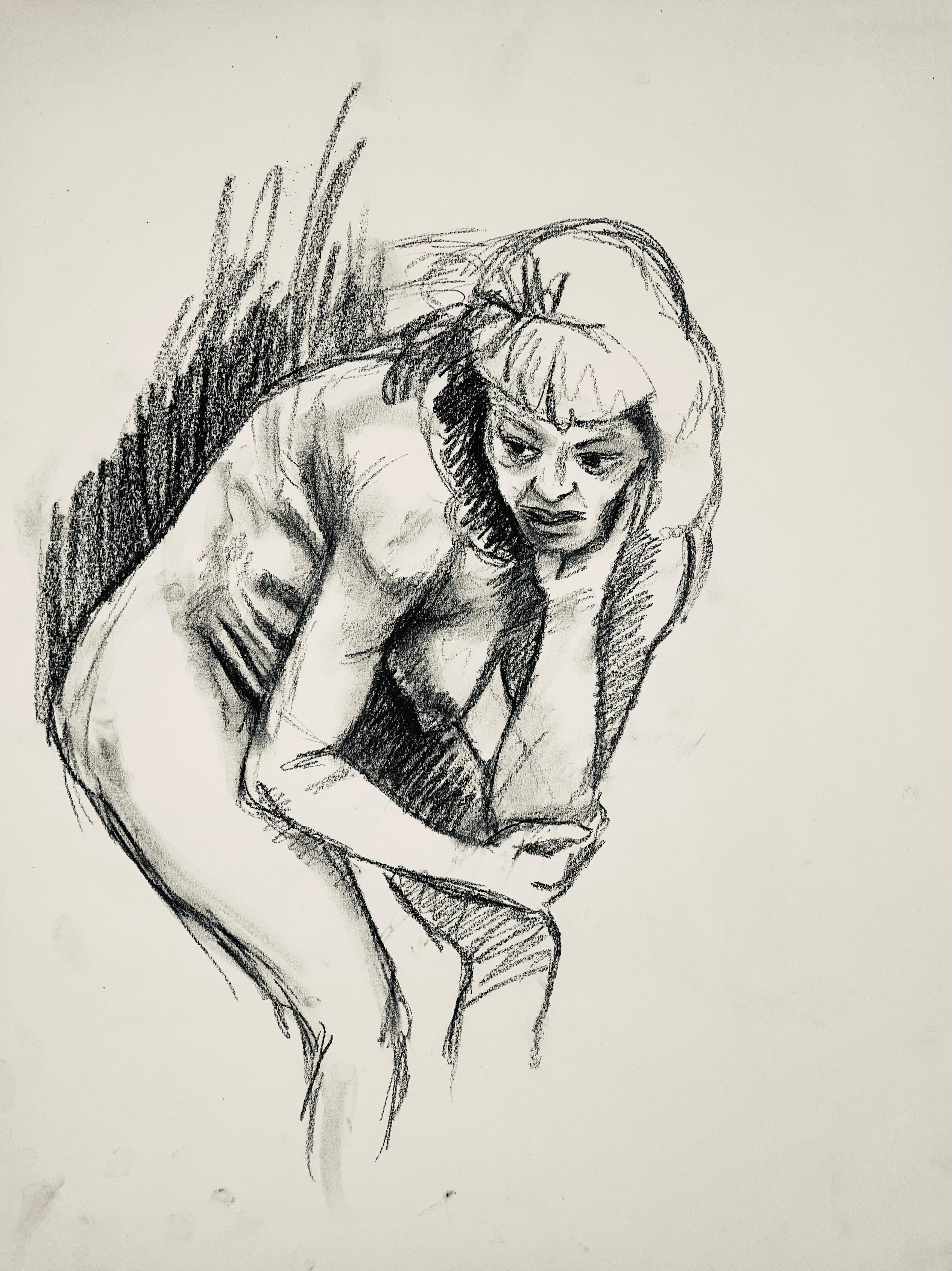Studio di figura femminile rinascimentale, 1963, Ian Hornak - Disegno in vendita 5