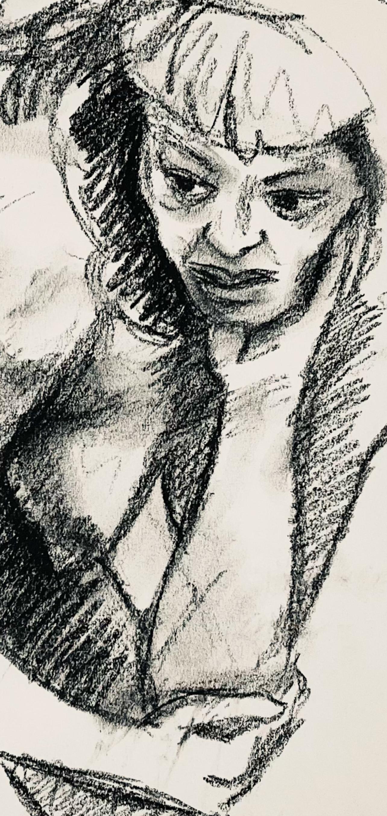 Studio di figura femminile rinascimentale, 1963, Ian Hornak - Disegno in vendita 2
