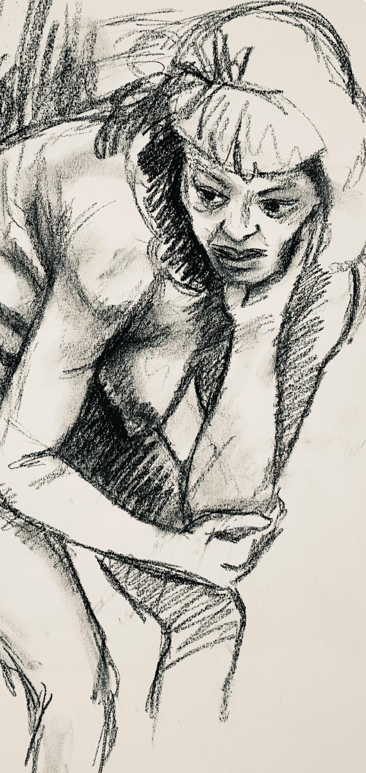 Studio di figura femminile rinascimentale, 1963, Ian Hornak - Disegno in vendita 1