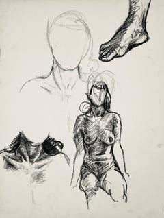 Renaissance Female Nude Figure Study, 1963, Ian Hornak — Drawing