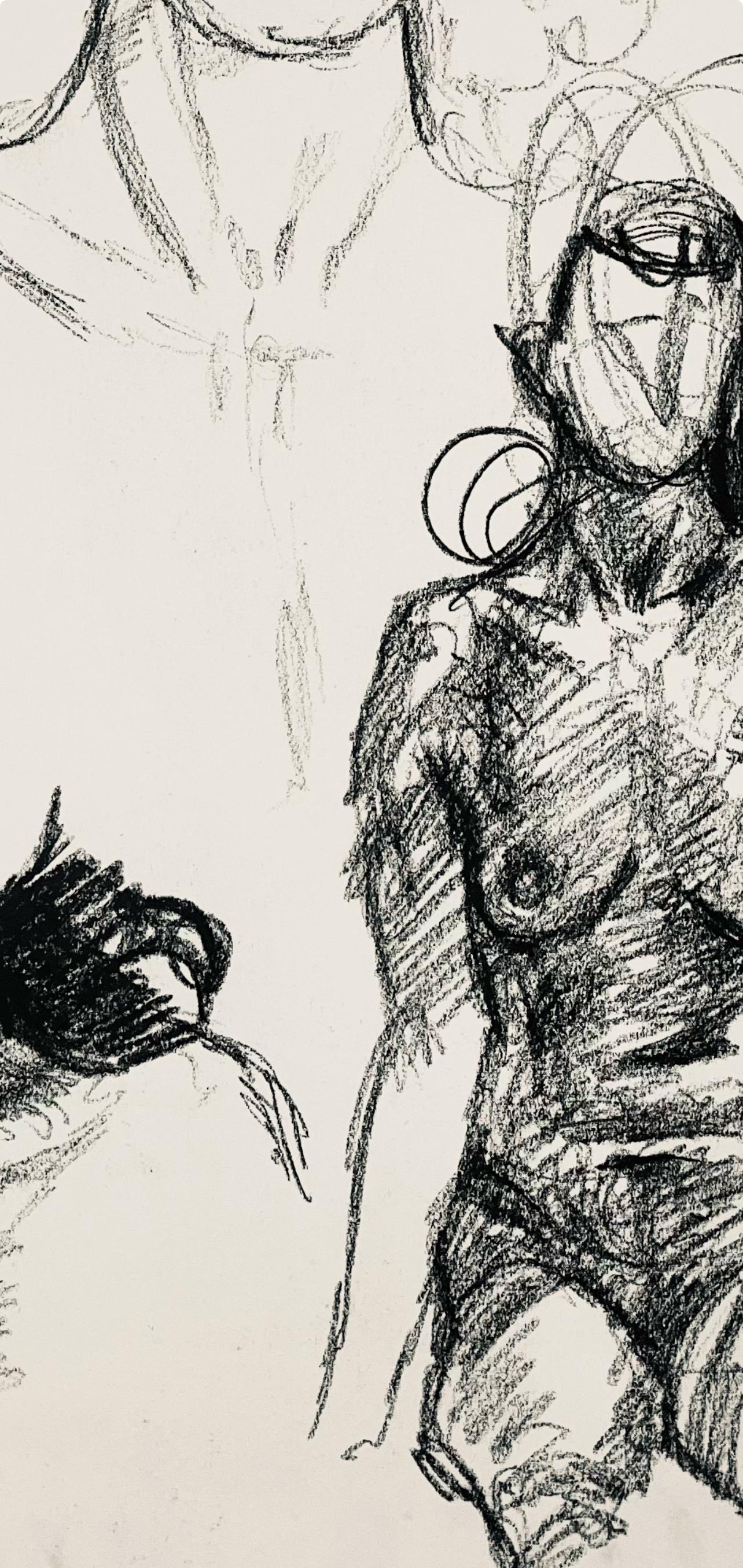 Studio di figura femminile rinascimentale, 1963, Ian Hornak - Disegno in vendita 3