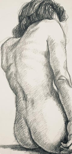 Renaissance Female Nude Figure Study, 1963, Ian Hornak — Drawing