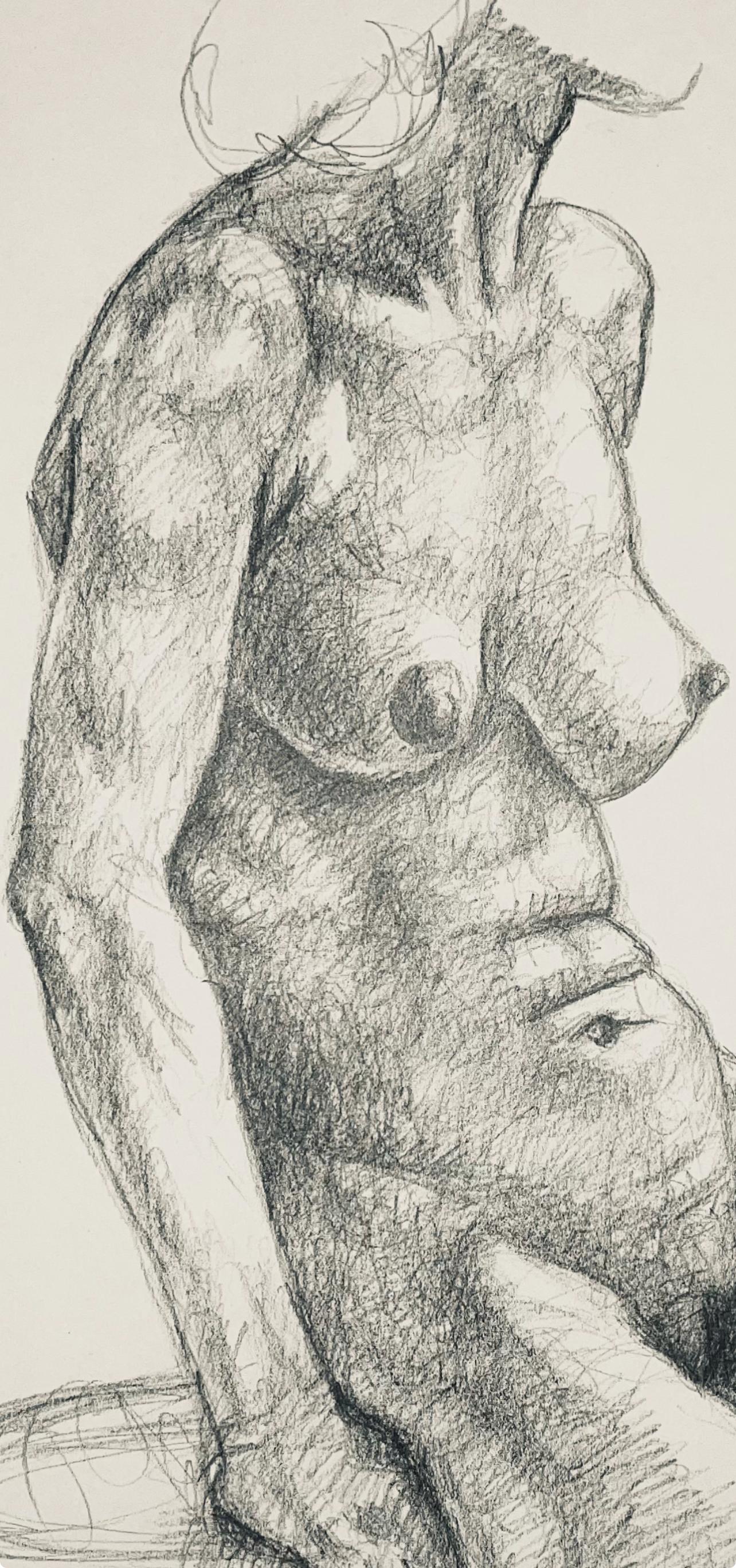 Estudio de figura desnuda femenina renacentista, 1963, Ian Hornak - Dibujo en venta 1