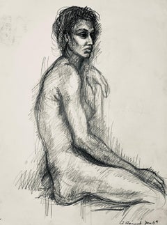 Renaissance Female Nude Figure Study, 1964, Ian Hornak — Drawing