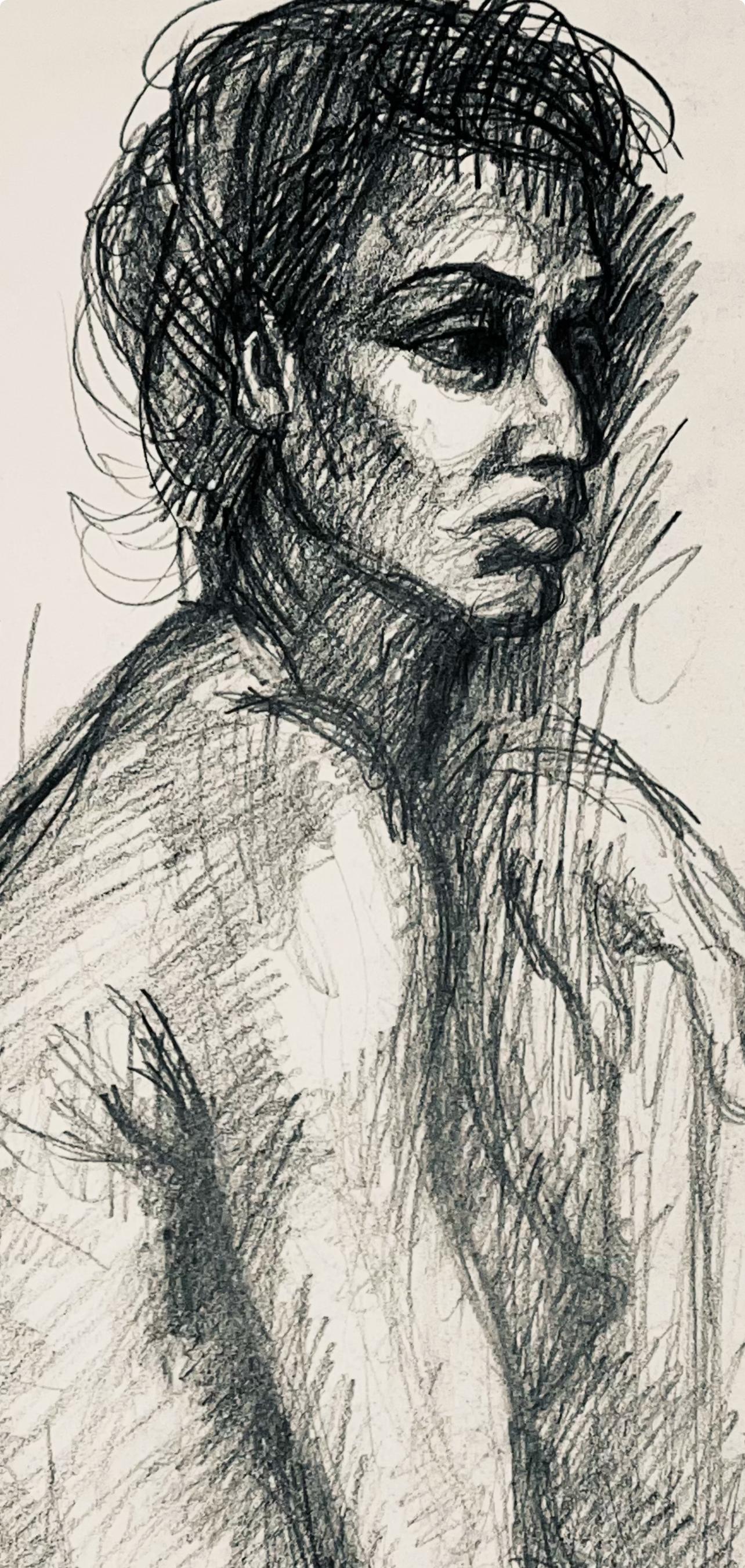 Studio di figura femminile rinascimentale, 1964, Ian Hornak - Disegno in vendita 1