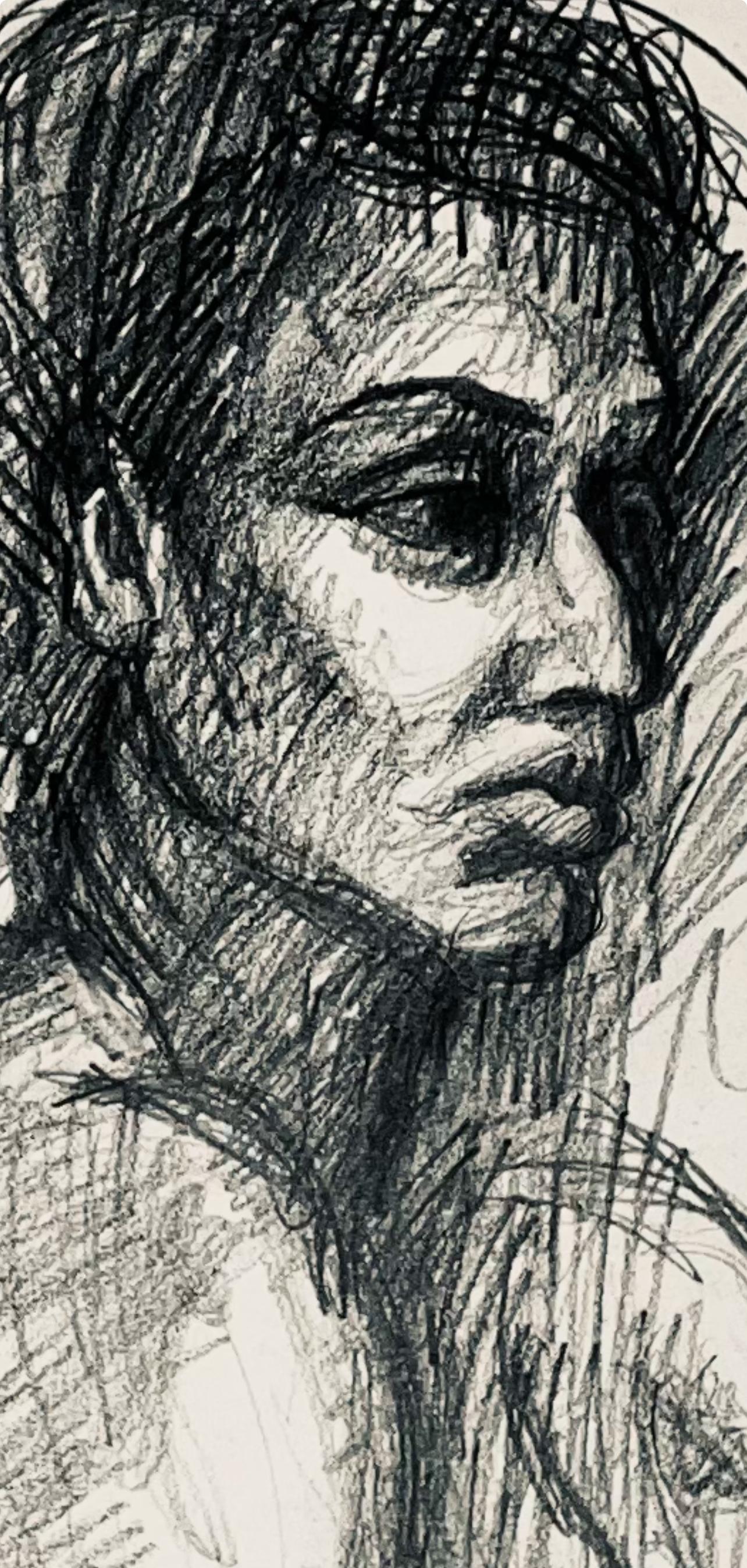 Studio di figura femminile rinascimentale, 1964, Ian Hornak - Disegno in vendita 2
