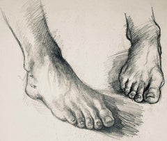 Estudio de figura masculina renacentista de pie, 1964, Ian Hornak - Dibujo