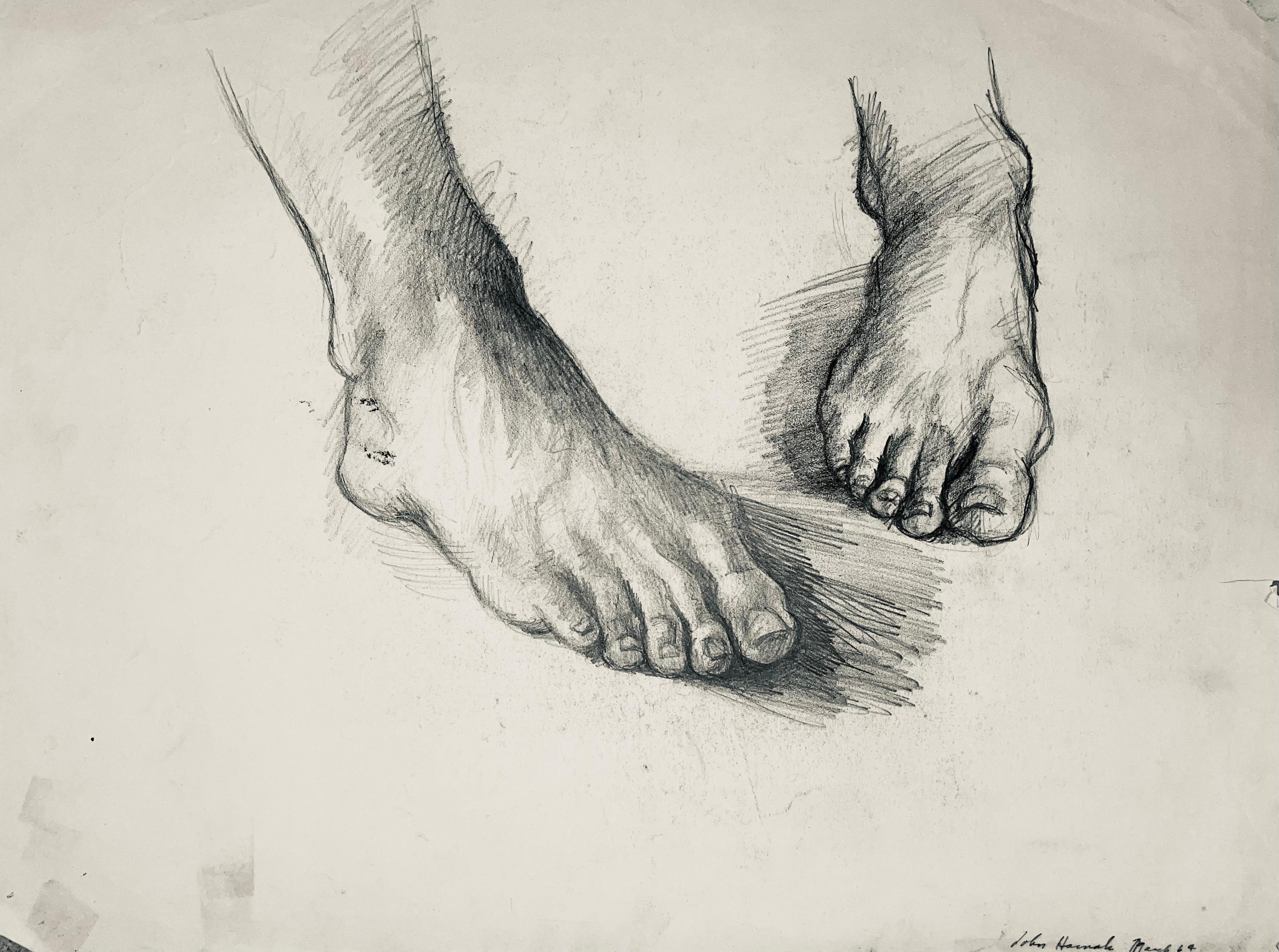 Estudio de figura masculina renacentista de pie, 1964, Ian Hornak - Dibujo en venta 4