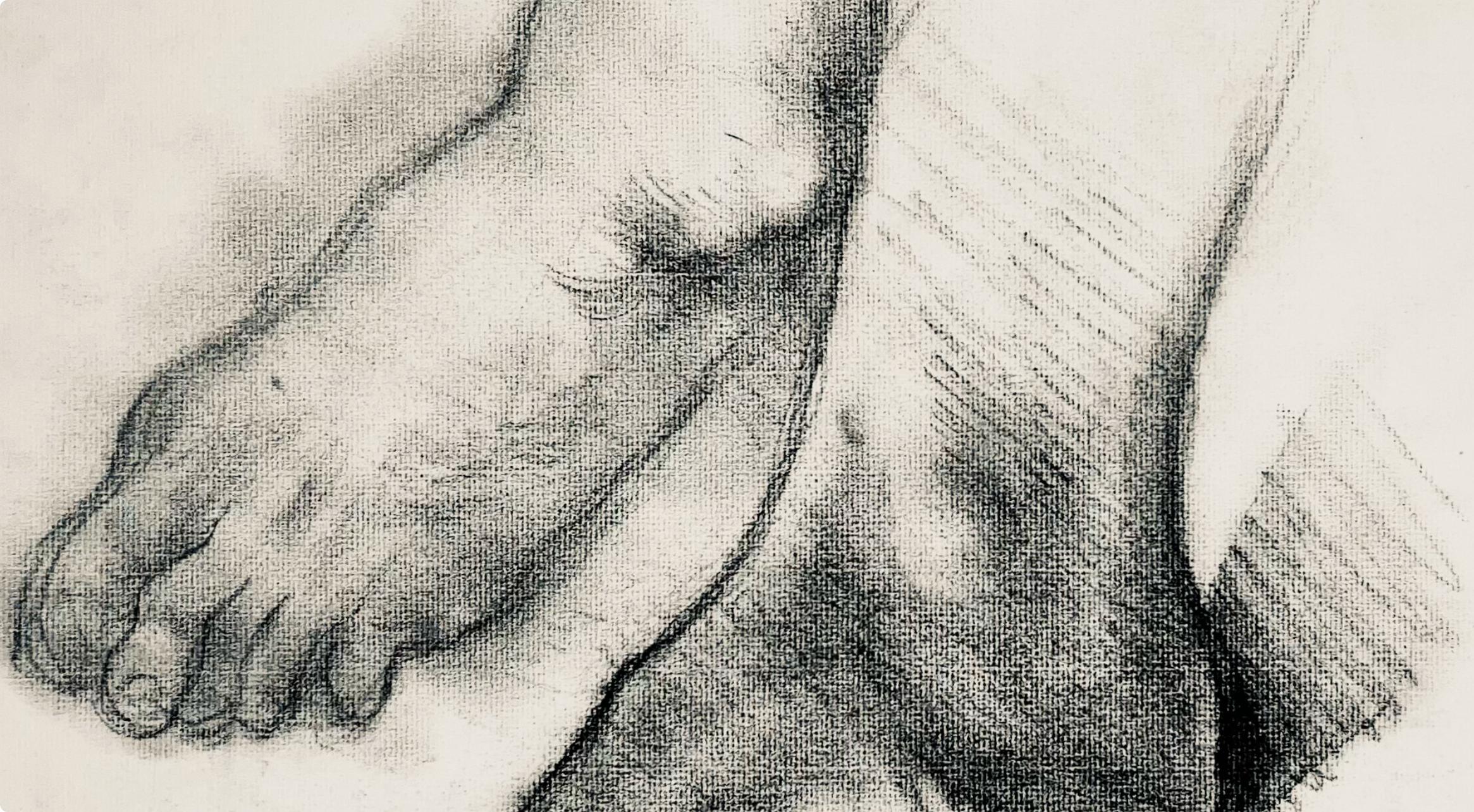 Studio di figura maschile rinascimentale del piede, 1964, Ian Hornak - Disegno in vendita 2