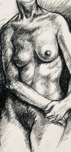 Étude de figure de nu féminin de la Renaissance, 1964, Ian Hornak - Dessin