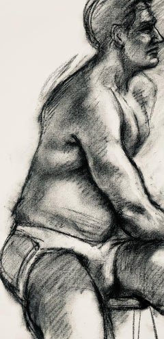 Renaissance Male Nude Figure Study, 1964, Ian Hornak — Drawing