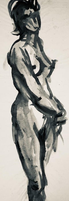 Renaissance Female Nude Figure Study, 1964, Ian Hornak — Drawing