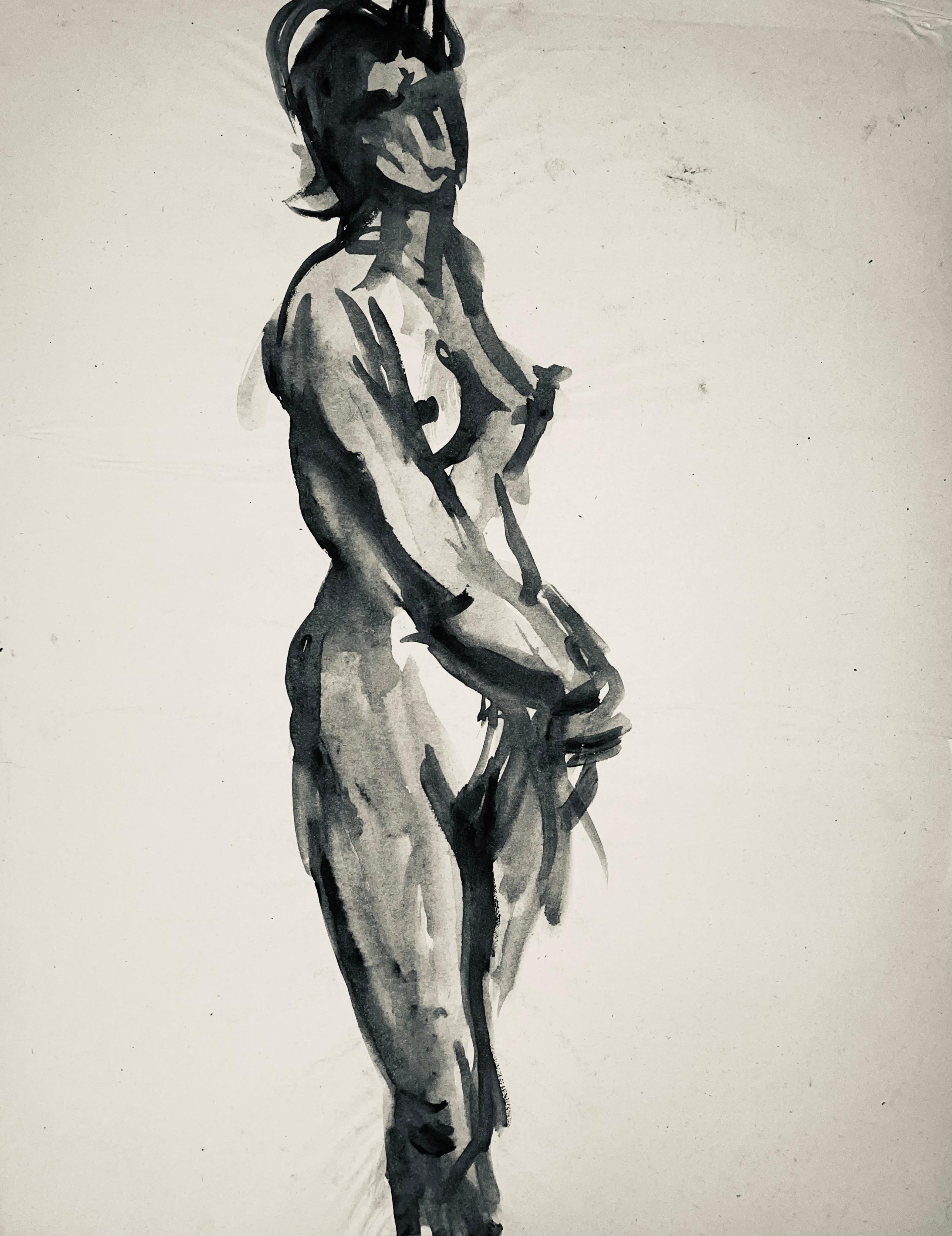Renaissance Female Nude Figure Study, 1964, Ian Hornak — Drawing For Sale 4