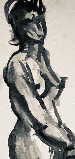 Renaissance Female Nude Figure Study, 1964, Ian Hornak — Drawing