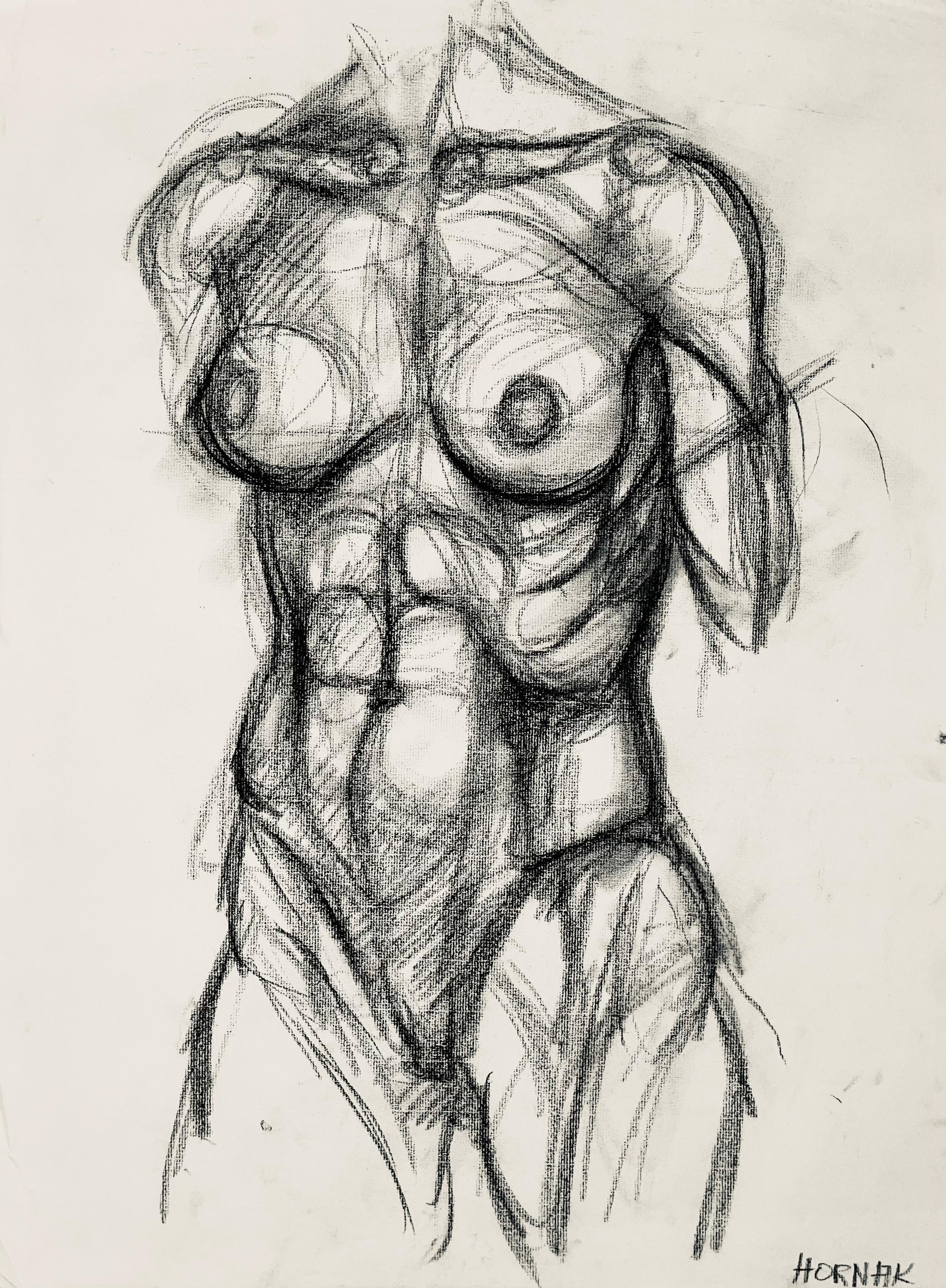 Renaissance Female Nude Figure Study, 1964, Ian Hornak — Drawing