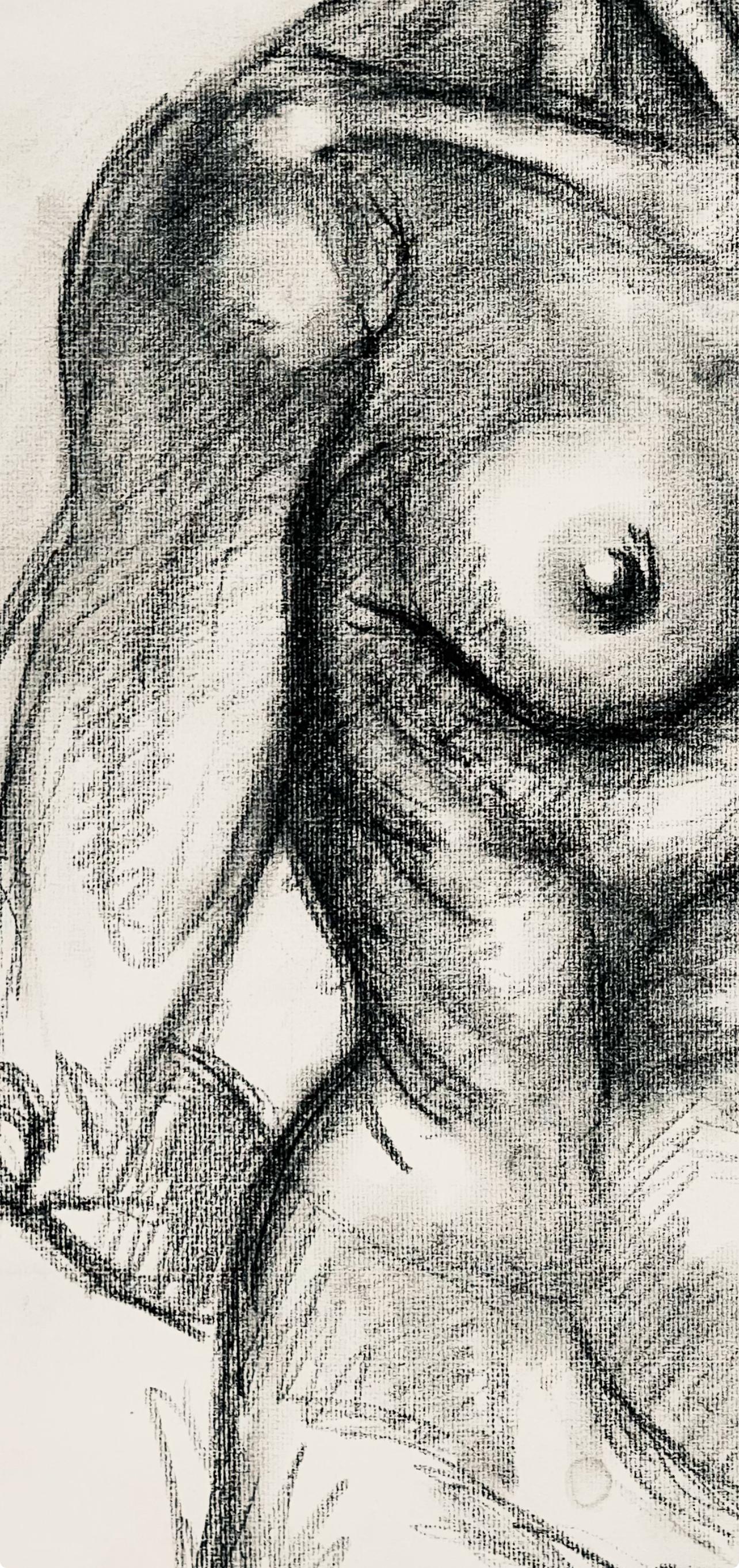 Studio di figura femminile rinascimentale, 1964, Ian Hornak - Disegno in vendita 3