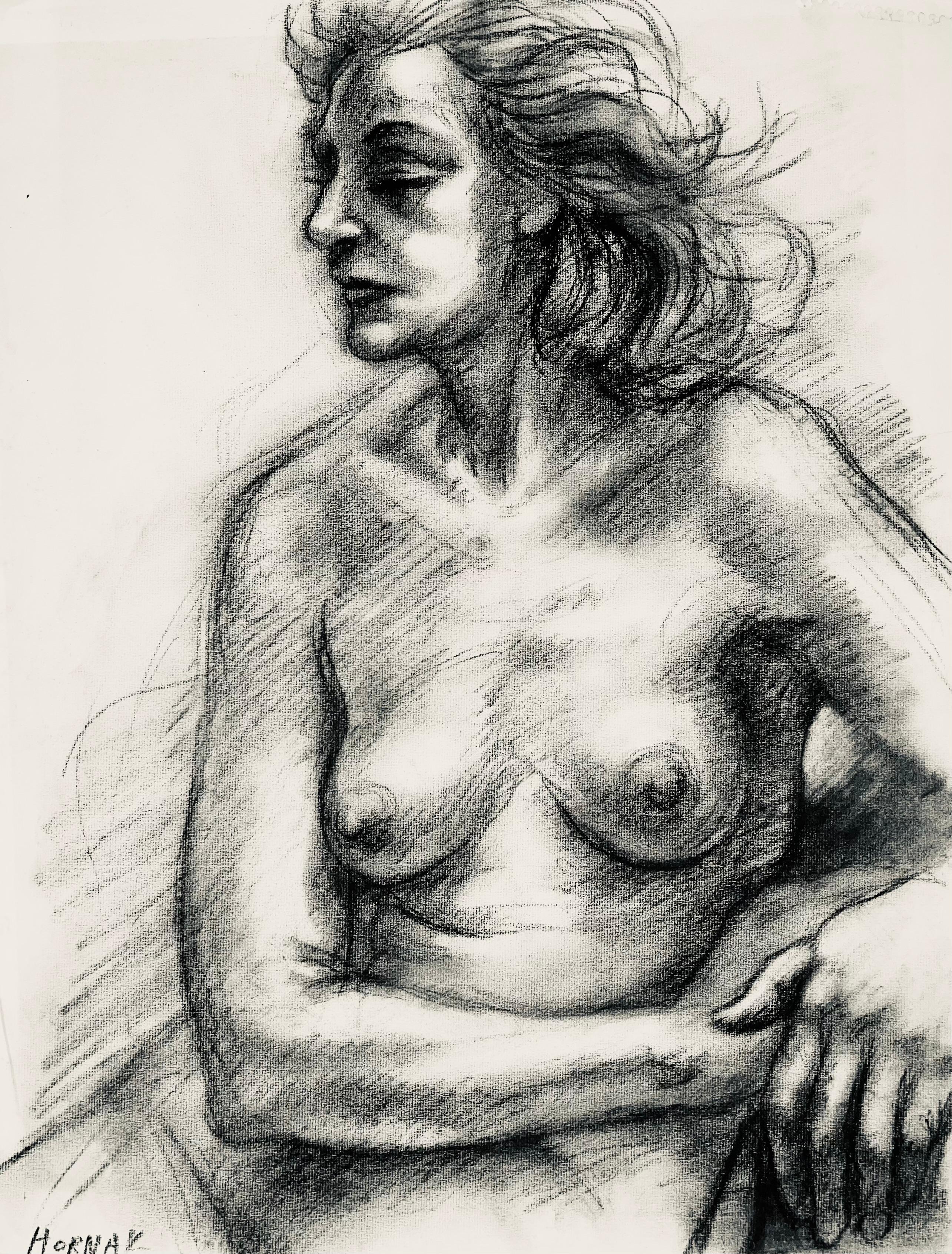 Studio di figura femminile rinascimentale, 1964, Ian Hornak - Disegno