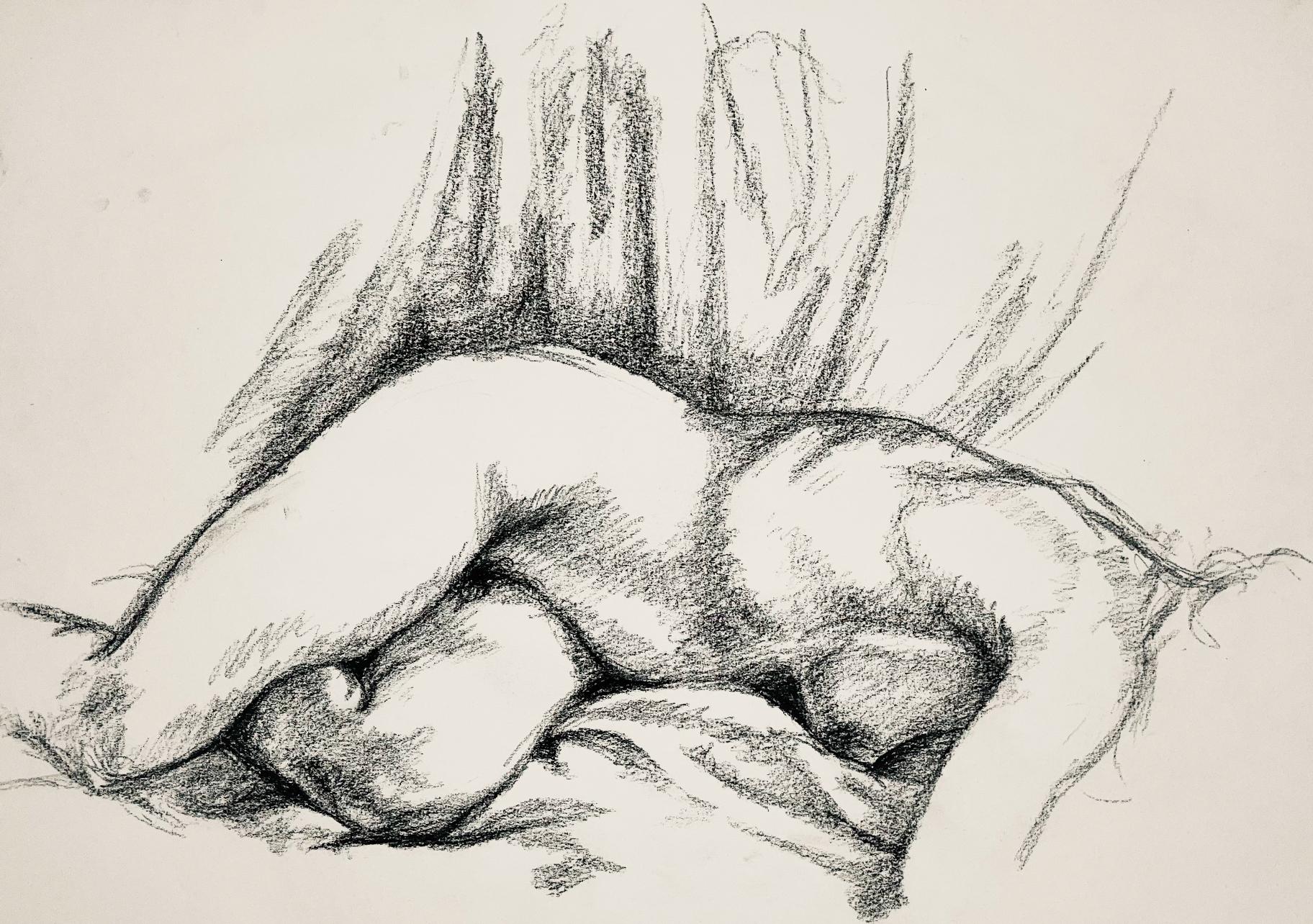 Studie eines weiblichen Renaissance-Akts, 1963, Ian Hornak - Zeichnung