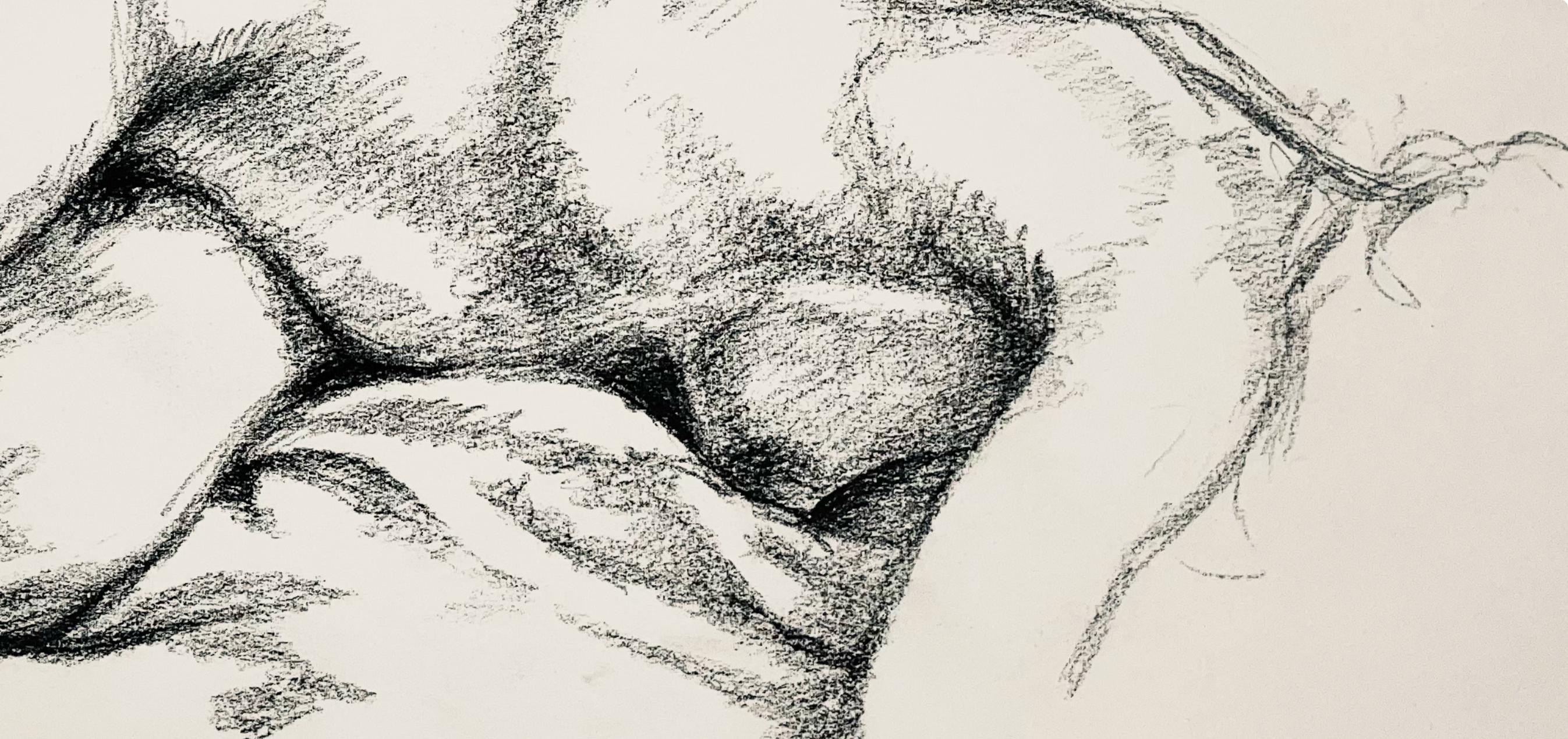 Étude de figure de nu féminin de la Renaissance, 1963, Ian Hornak - Dessin en vente 1