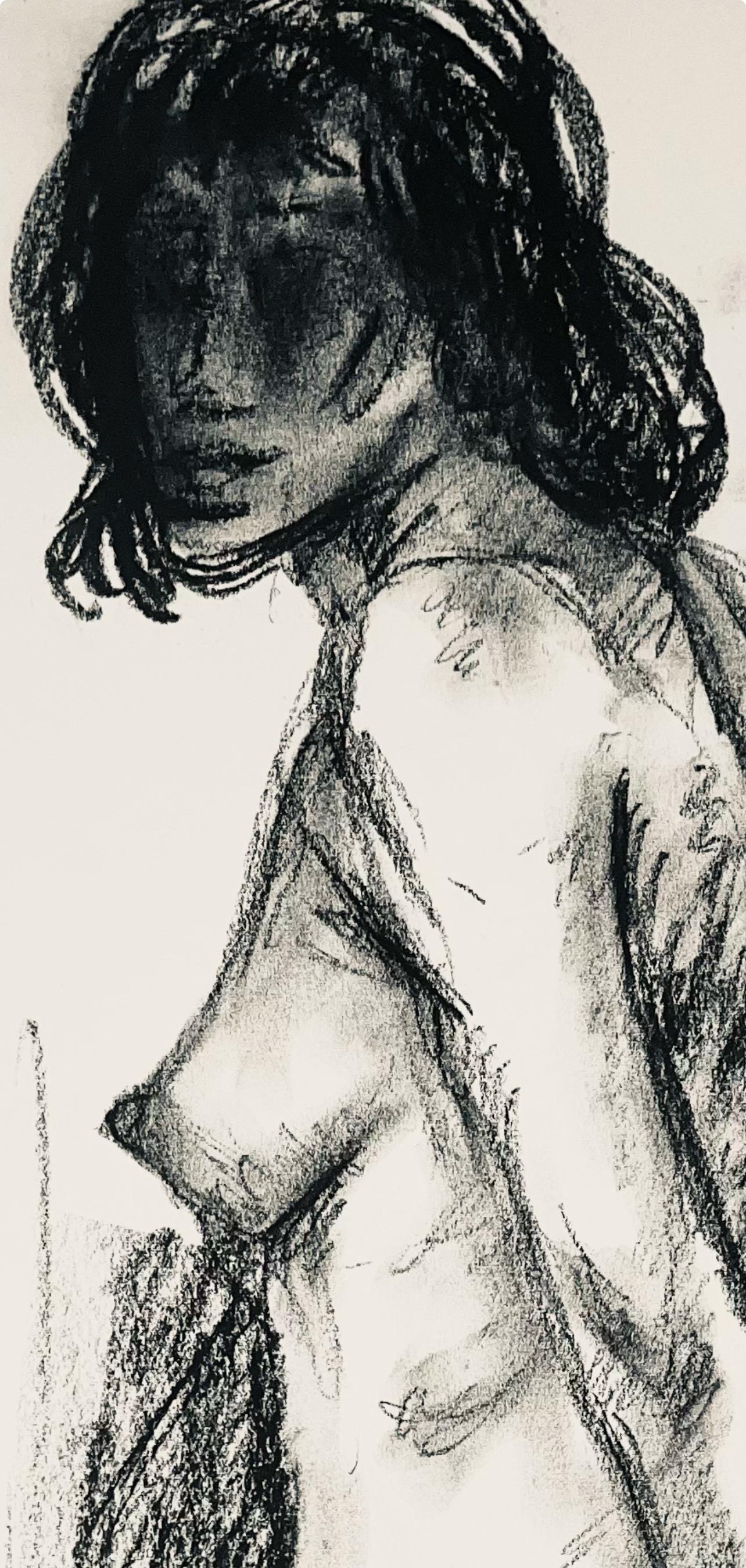 Studio di figura femminile rinascimentale, 1963, Ian Hornak - Disegno in vendita 1