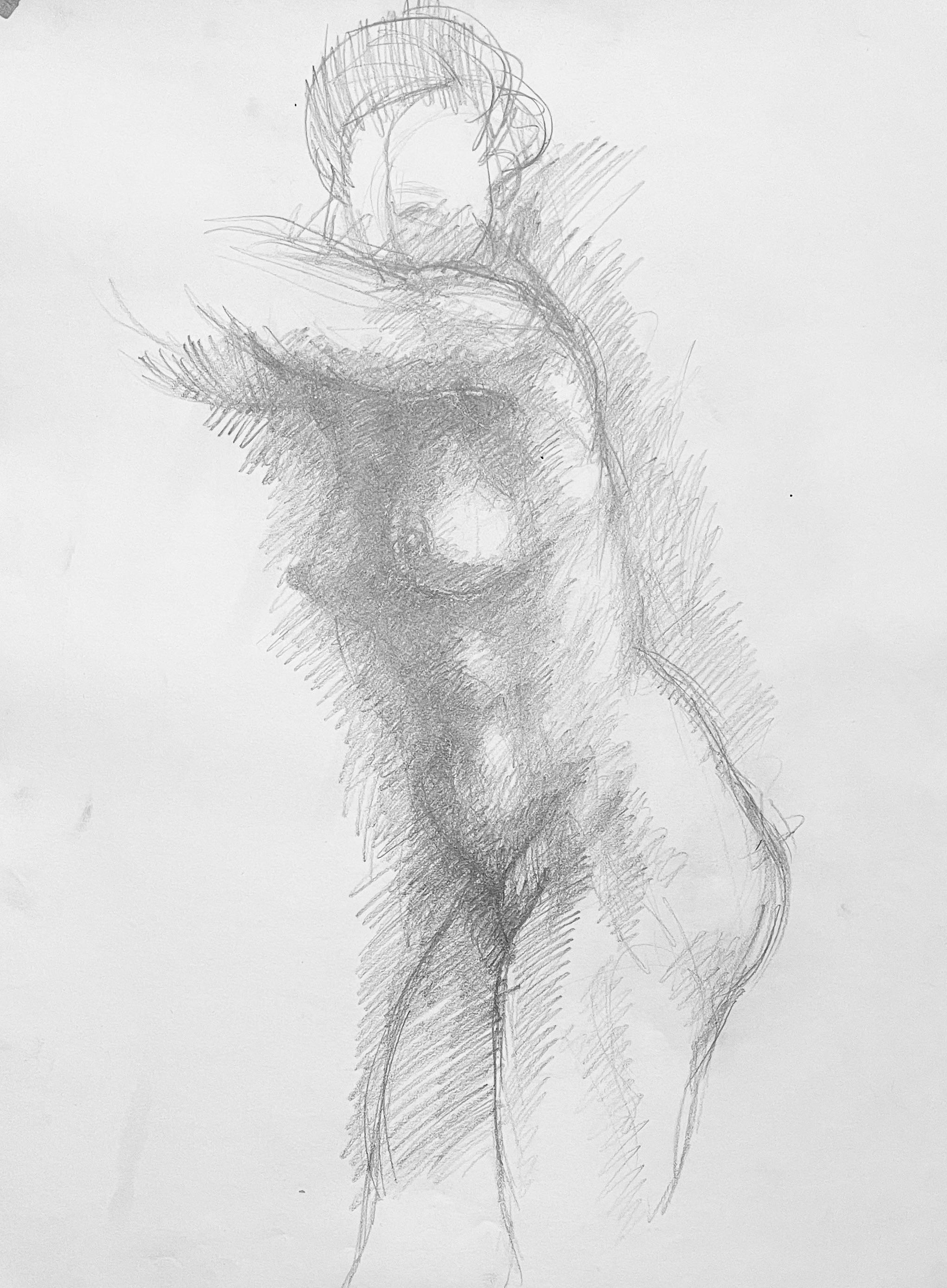 Renaissance Female Nude Figure Study, 1963, Ian Hornak — Drawing For Sale 4