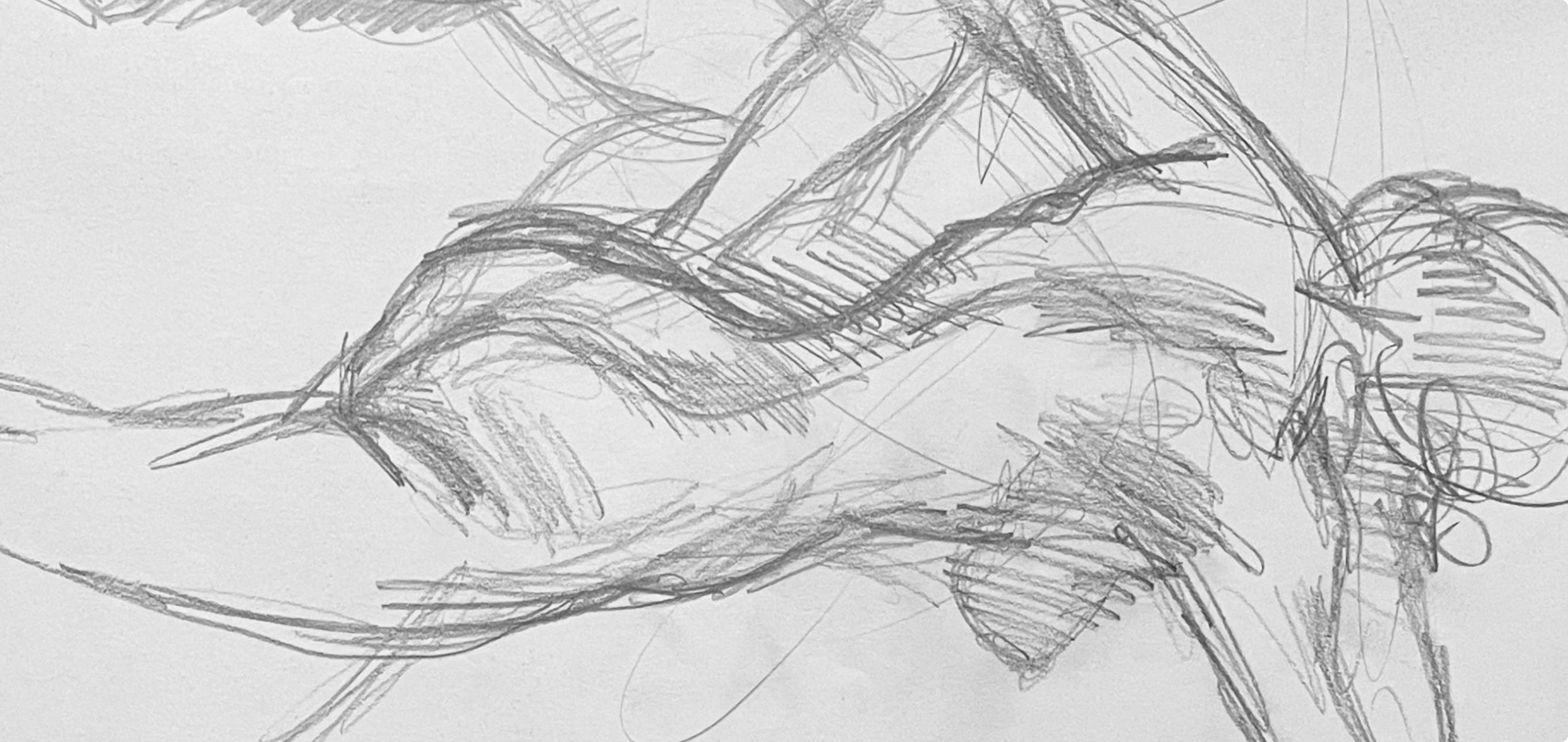 Estudio de figura desnuda masculina y femenina renacentista, 1963, Ian Hornak - Dibujo en venta 3