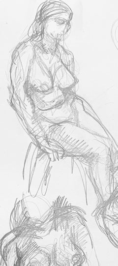 Studie eines weiblichen Renaissance-Akts, 1963, Ian Hornak - Zeichnung