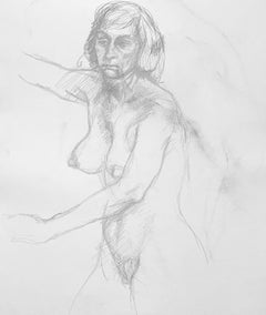 Renaissance Female Nude Figure Study, 1963, Ian Hornak — Drawing