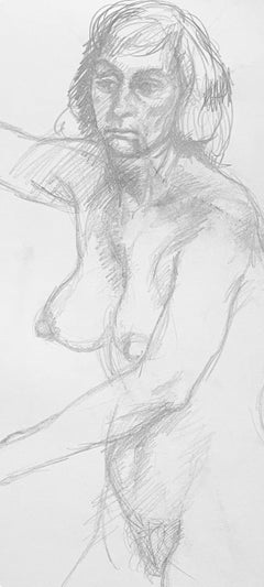 Renaissance Female Nude Figure Study, 1963, Ian Hornak — Drawing