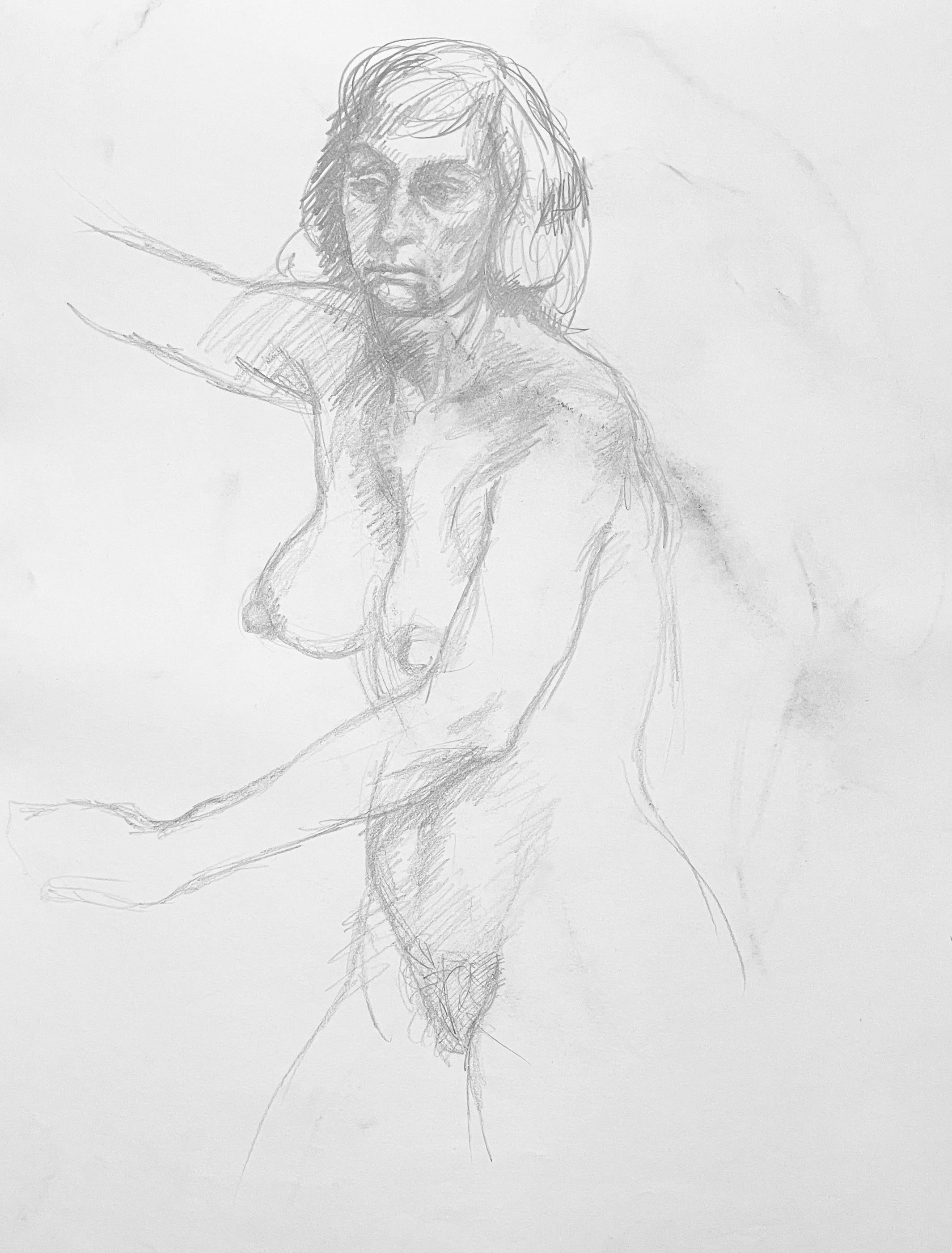 Renaissance Female Nude Figure Study, 1963, Ian Hornak — Drawing For Sale 4