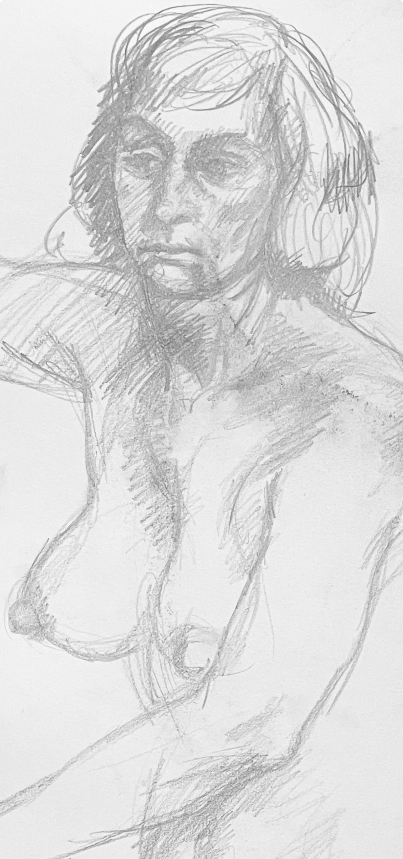 Renaissance Female Nude Figure Study, 1963, Ian Hornak — Drawing For Sale 2